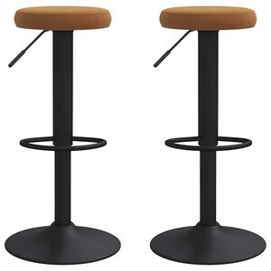 vidaXL Barstolar 2 st brun sammet