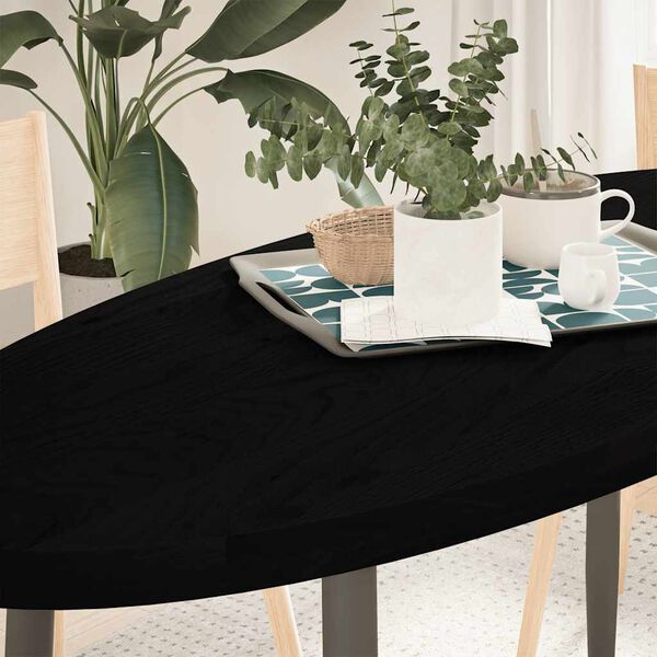 vidaXL Bordsskiva m&ouml;rkbrun 140x60x4 cm massiv ek oval