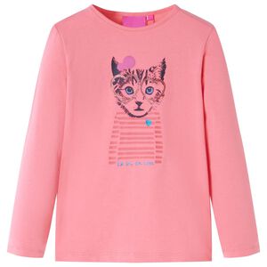 T-shirt med l&aring;nga &auml;rmar f&ouml;r barn rosa 92