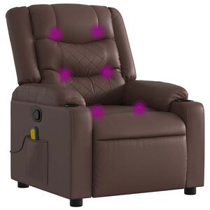 vidaXL Massagef&aring;t&ouml;lj brun konstl&auml;der