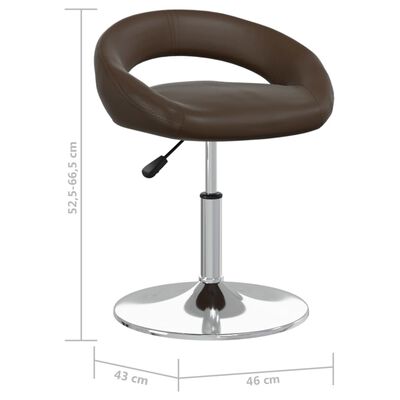vidaXL Snurrbar matstol brun konstläder
