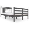 vidaXL S&auml;ngram gr&aring; massivt tr&auml; 120x200 cm enkels&auml;ng
