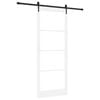 vidaXL Skjutd&ouml;rr Vit och svart 93 x 232 cm Massivt talltr&auml; och glas
