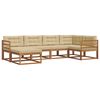 vidaXL Utomhussoffset med kudde 6 pcs Naturlig och Beige