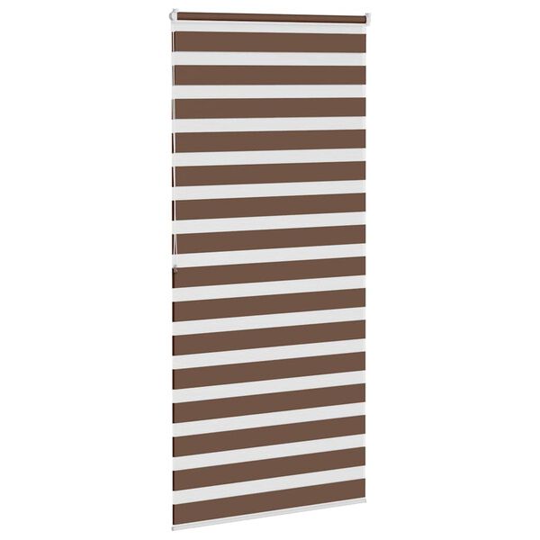 vidaXL Rullgardin zebra brun 115x200 cm tyg bredd 110,9 cm polyester