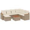 vidaXL Matgrupp f&ouml;r tr&auml;dg&aring;rden med dynor 8 delar beige konstrotting
