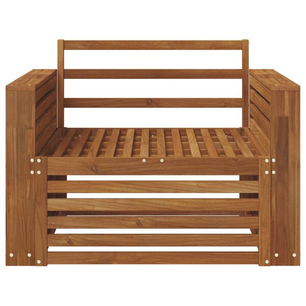 vidaXL 2 Stycke Sofa med armst&ouml;d Massivt Akaciatr&auml; Naturf&auml;rg