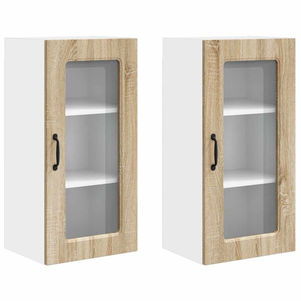 vidaXL K&ouml;kssk&aring;p Kalmar 2 pcs Sonoma-ek 40 x 31 x 80 cm Konstruerat tr&auml;