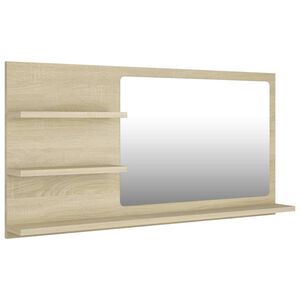 vidaXL Badrumsspegel sonoma-ek 90x10,5x45 cm konstruerat tr&auml;