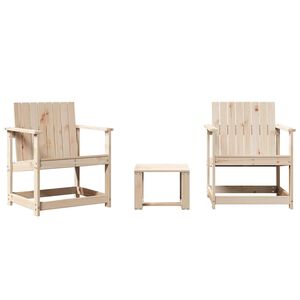 vidaXL Loungegrupp 3 delar massiv furu