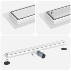 vidaXL 2 i 1 Duschavlopp Silver 70 cm Rostfritt St&aring;l 304