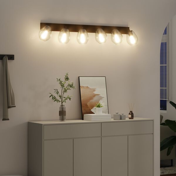 vidaXL Takspotlight Svart 110.5 x 13 x 26 cm Glas och metall