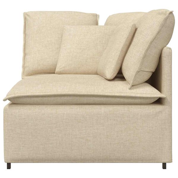 vidaXL Modul&auml;r h&ouml;rnmodul f&ouml;r soffa med kuddar cremef&auml;rgad 100 cm