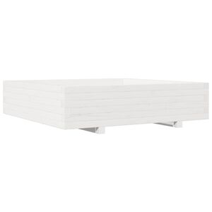 vidaXL Odlingsl&aring;da vit 100x100x26,5 cm massiv furu