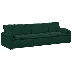 vidaXL Modulsoffa med dynor m&ouml;rkgr&ouml;n