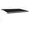 vidaXL Markis manuellt inf&auml;llbar med LED 500x300 cm antracit