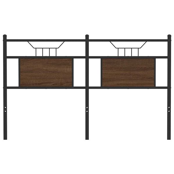 vidaXL S&auml;nggavel brun ek 137 cm konstruerat tr&auml; och st&aring;l