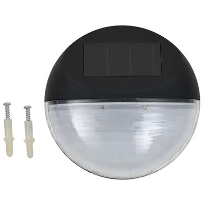 vidaXL Soldrivna vägglampor 24 st LED runda svart