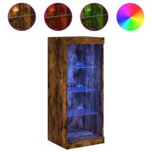 vidaXL Sk&auml;nk med LED-belysning r&ouml;kf&auml;rgad ek 41x37x100 cm