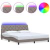 vidaXL Bed Frame with LED without Mattress Taupe 180x200 cm Fabric