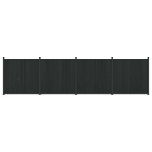 vidaXL St&auml;ngselpanel 4 st 705 x 186,5 cm WPC och aluminium Svart