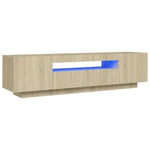 vidaXL TV-b&auml;nk med LED-belysning sonoma-ek 160x35x40 cm