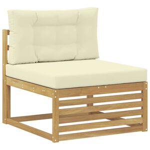 vidaXL Utomhus Mellansoffa Massivt Akaciatr&auml; Vit 83 x 79 x 73 cm