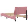 vidaXL Bed Frame with LED without Mattress "Hanko" Pink 90x190 cm Velvet