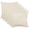 vidaXL Kudd&ouml;verdrag 6 st HOUTEN Gr&auml;ddvit 80 x 80 cm Boucl&eacute;