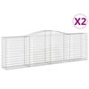 vidaXL Gabioner b&aring;gformade 2 st 400x50x120/140 cm galvaniserat j&auml;rn