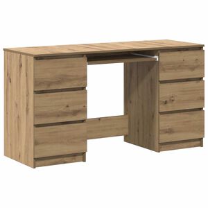 vidaXL Skrivbord artisan ek 140x50x77 cm konstruerat tr&auml;