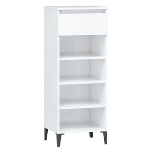vidaXL Skohylla vit h&ouml;gglans 40x36x105 cm konstruerat tr&auml;
