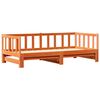 vidaXL Utdragbar Dagbädd Vaxbrun 193.5 x 184 x 66 cm Massiv furu