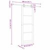 vidaXL Skjutdörr Naturlig och svart 83 x 232 cm Massiv furu