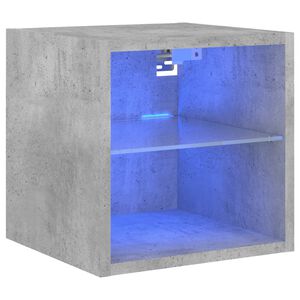 vidaXL V&auml;ggmonterad tv-b&auml;nk LED betonggr&aring; 30x28,5x30 cm
