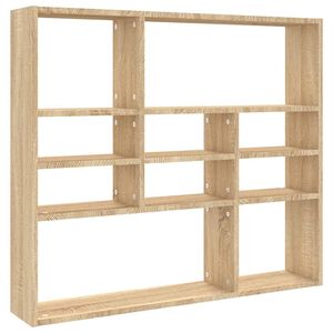 vidaXL V&auml;gghylla sonoma-ek 90x16x78 cm konstruerat tr&auml;