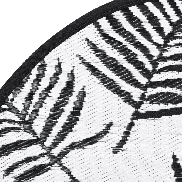 vidaXL Utomhusmatta ARAKIL vit och svart Ø120 cm PP