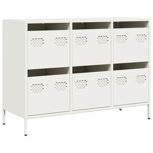 vidaXL Sk&auml;nk vit 101,5x39x73,5 cm kallvalsat st&aring;l