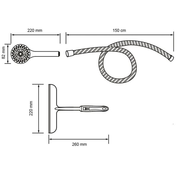 SCH&Uuml;TTE Handduschset med duschskrapa krom