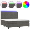 vidaXL Rams&auml;ng med madrass & LED m&ouml;rkgr&aring; 160x200 cm sammet