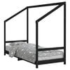 vidaXL S&auml;ngram f&ouml;r barns&auml;ng svart 80x200 cm massiv furu