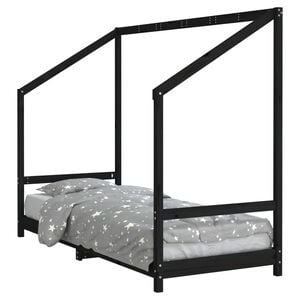 vidaXL S&auml;ngram f&ouml;r barns&auml;ng svart 80x200 cm massiv furu