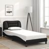 vidaXL Bed Frame without Mattress "Hvar" Black and White 90x200 cm Faux Leather