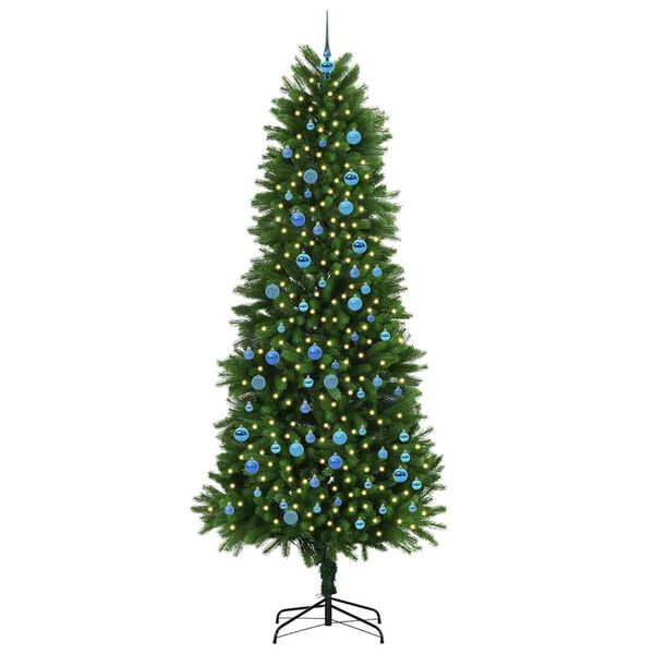 vidaXL Julgran med 300 LED-lampor med stativ Gr&ouml;n 240 cm PE