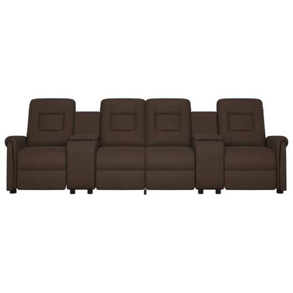 vidaXL Massagefåtölj med kopphållare 4-sits brun