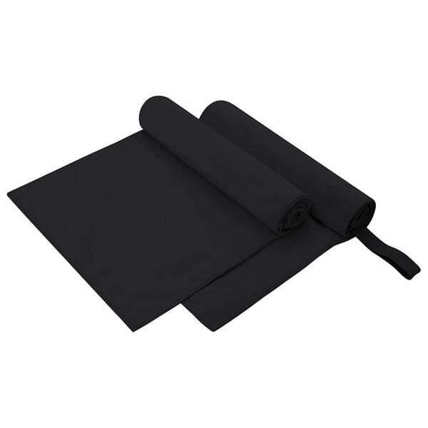 vidaXL Sporthanddukar 2 pcs Svart 100 x 50 cm Polyester och polyamid