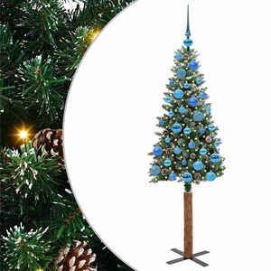 vidaXL Smal julgran med 150 LED-lampor Gr&ouml;n 150 cm PVC och solid furu