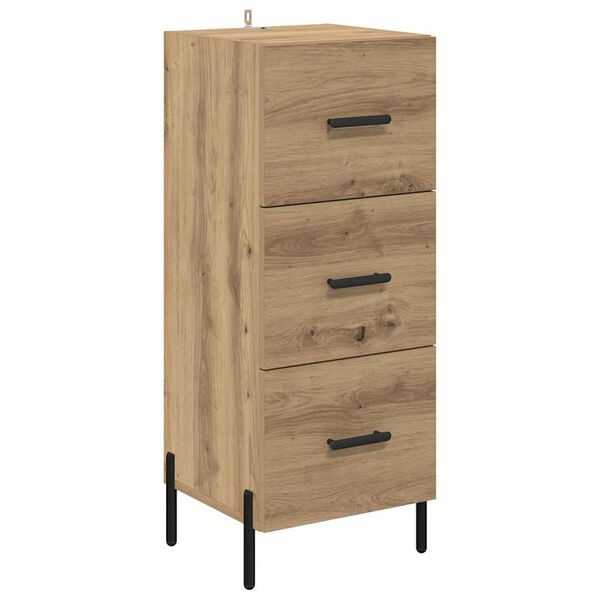 vidaXL Sideboard med l&aring;da artisan ek 34 x 34,5 x 90 cm Konstruerat tr&auml;