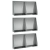 vidaXL St&ouml;dv&auml;gg 6 st 40 x 12 x 50 cm Galvaniserat st&aring;l Silver