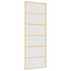 vidaXL Skjutd&ouml;rr guld 76x205 cm frostat ESG-glas och aluminium